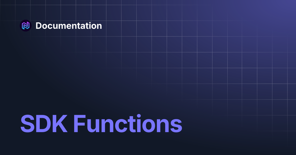SDK Functions | Documentation